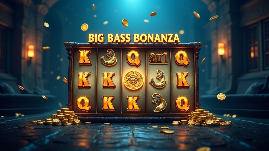 Glowing Big Bass Bonanza reels with bonus icons in a dark casino